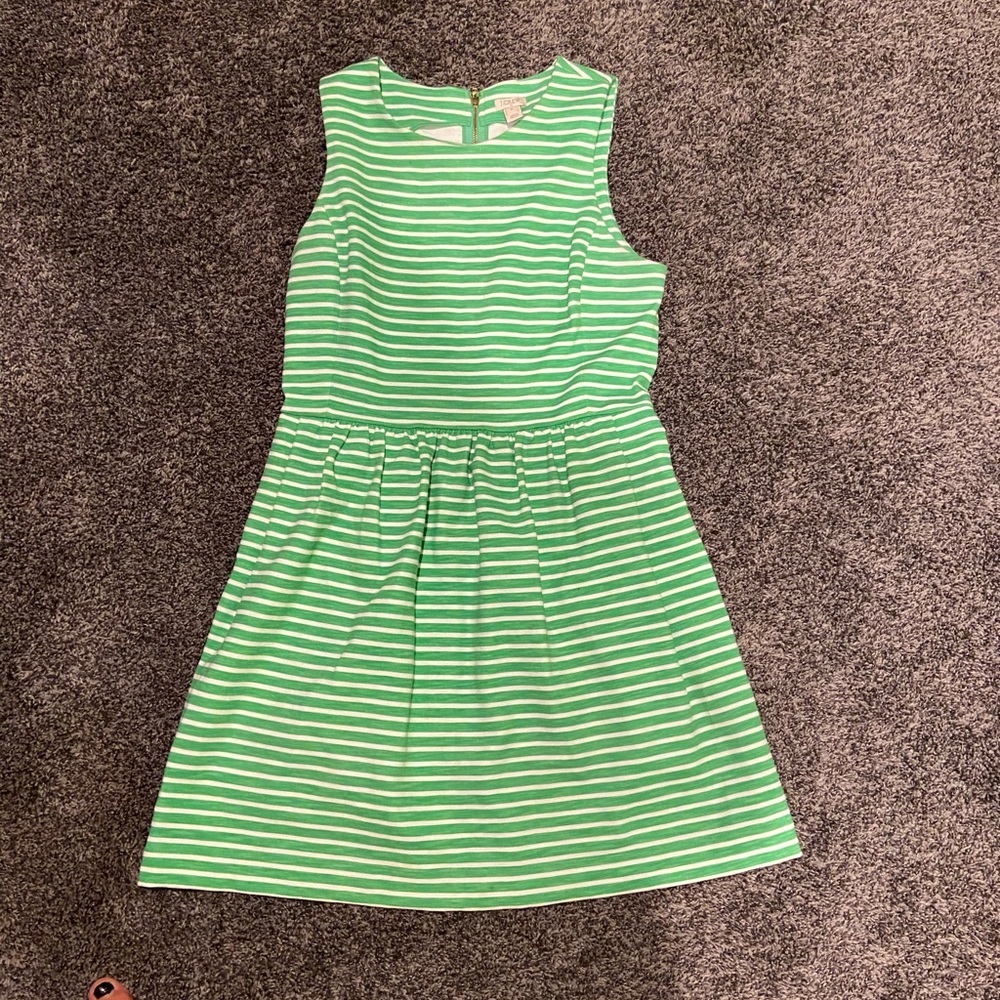 J Crew Striped Green Dress Size M